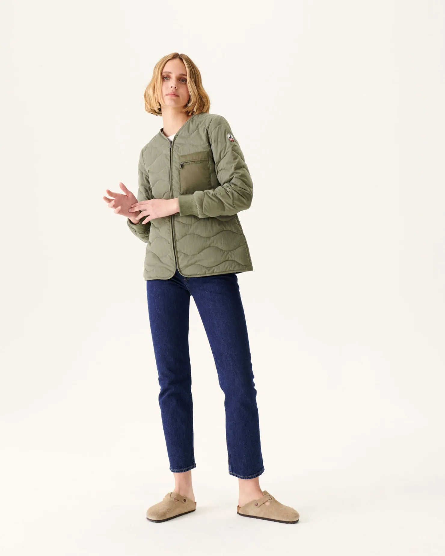 JOTT Army Alexia V-Neck Zipped Jacket 255 Army Cheap