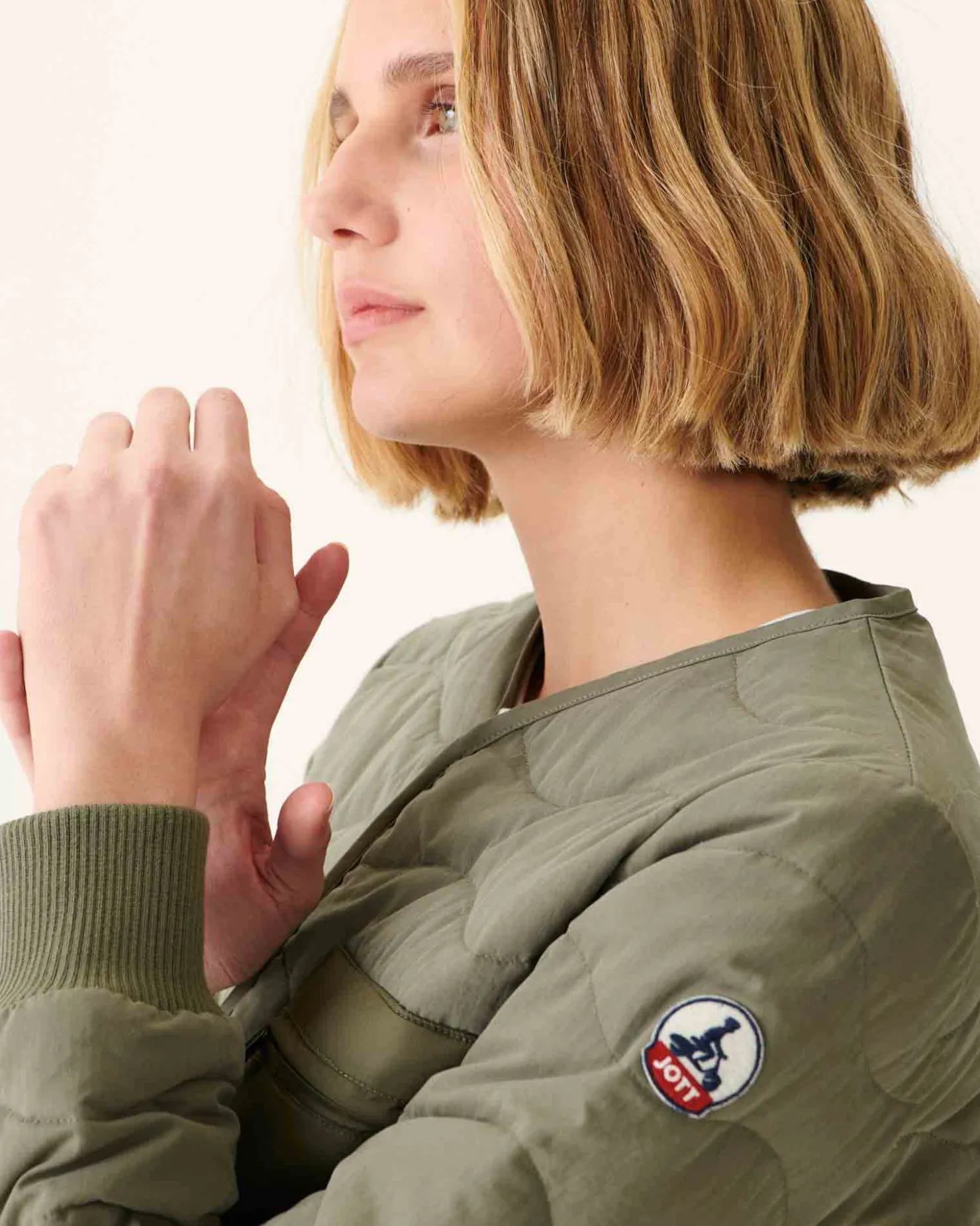 JOTT Army Alexia V-Neck Zipped Jacket 255 Army Cheap