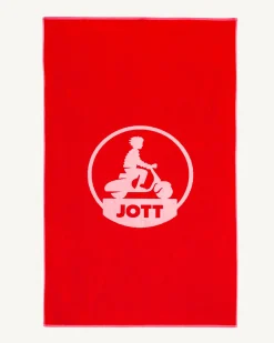 JOTT Bright Red Beach Terry Beach Towel 318 Fire Red New
