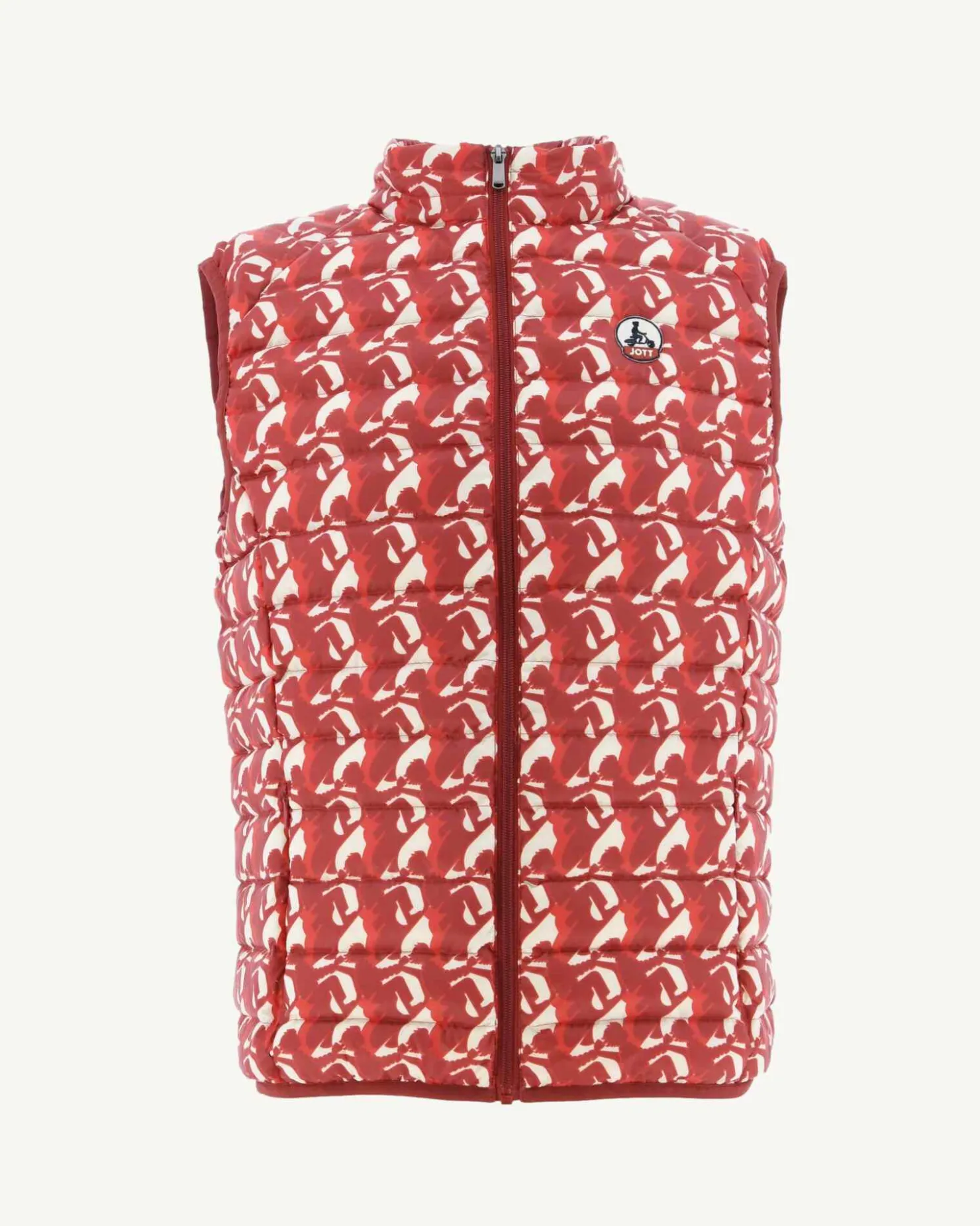 JOTT Bright Red Monogram Sleeveless Jacket Tom 3181 Monogram Fire Red Fashion