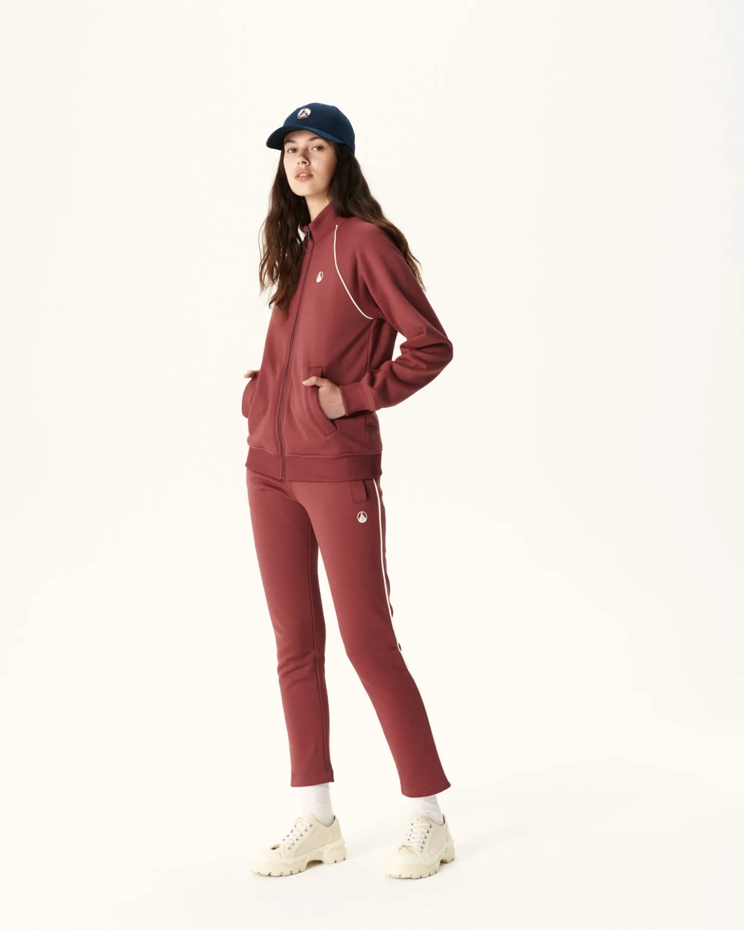 JOTT Burgundy Rocha Organic Cotton Zipped Jacket 330 Burgundy Fashion