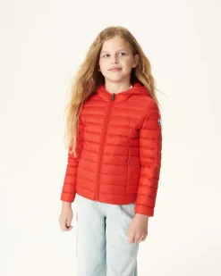 JOTT Children'S Light Hooded Down Jacket Bright Red Carla 318 Fire Red Cheap