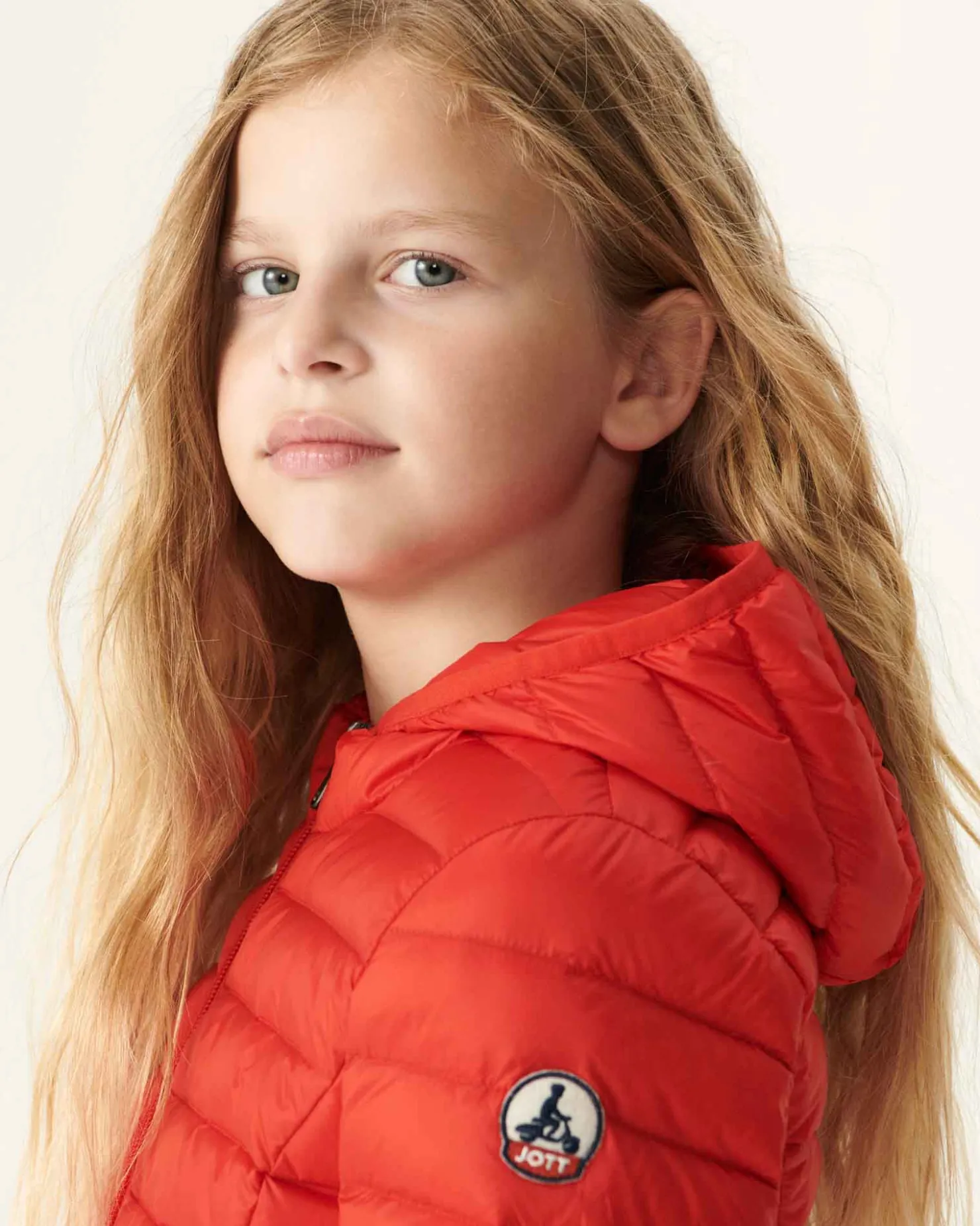 JOTT Children'S Light Hooded Down Jacket Bright Red Carla 318 Fire Red Cheap