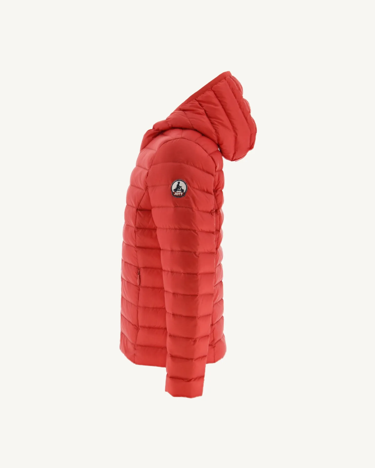 JOTT Children'S Light Hooded Down Jacket Bright Red Carla 318 Fire Red Cheap