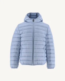 JOTT Children'S Lightweight Hooded Down Jacket Light Blue Hugo 180 Soft Blue New