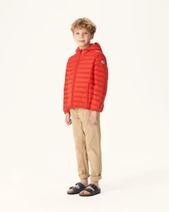 JOTT Children'S Lightweight Hooded Down Jacket Bright Red Hugo 318 Fire Red Best Sale