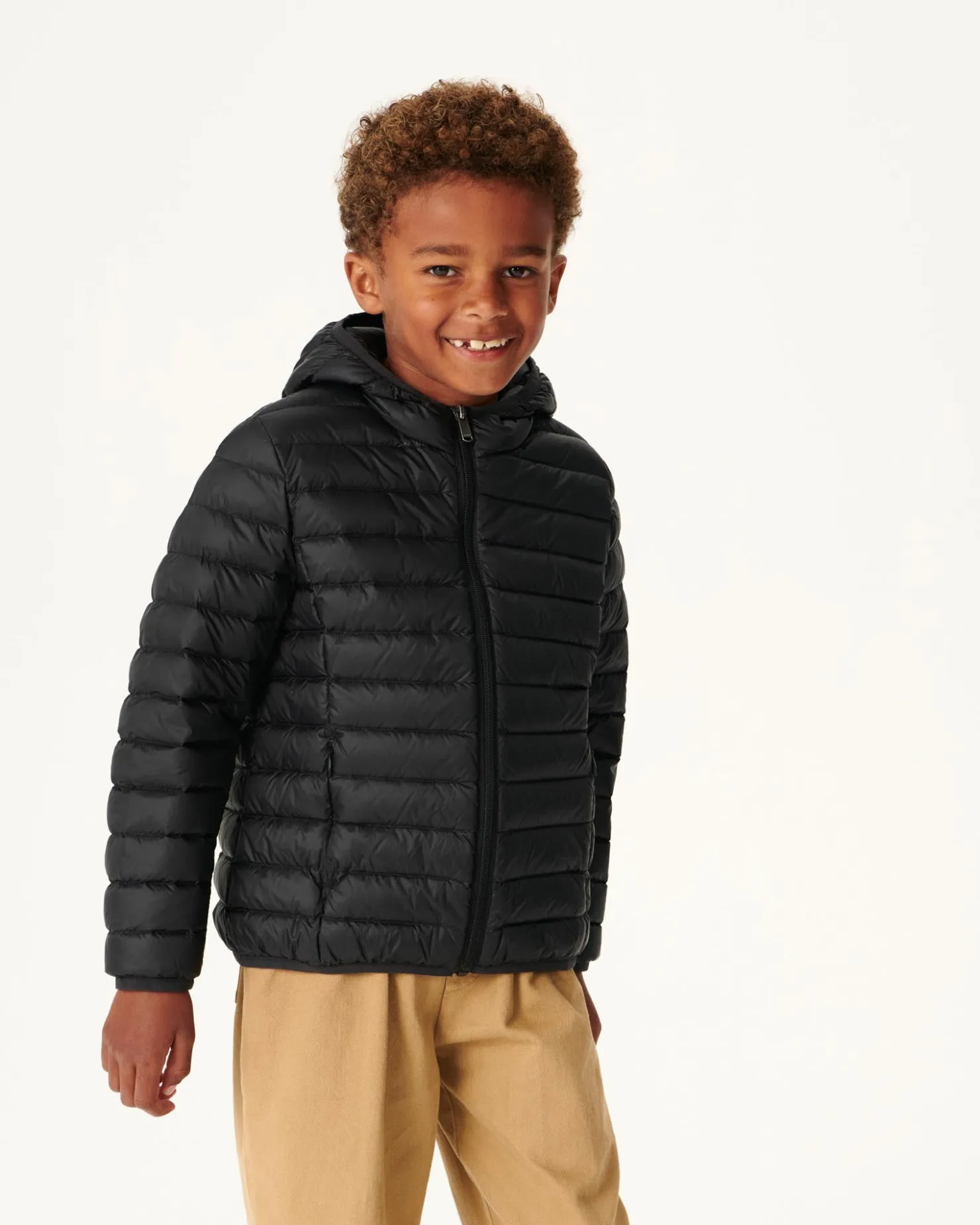 JOTT Children'S Lightweight Hooded Down Jacket Black Hugo 999 Noir New