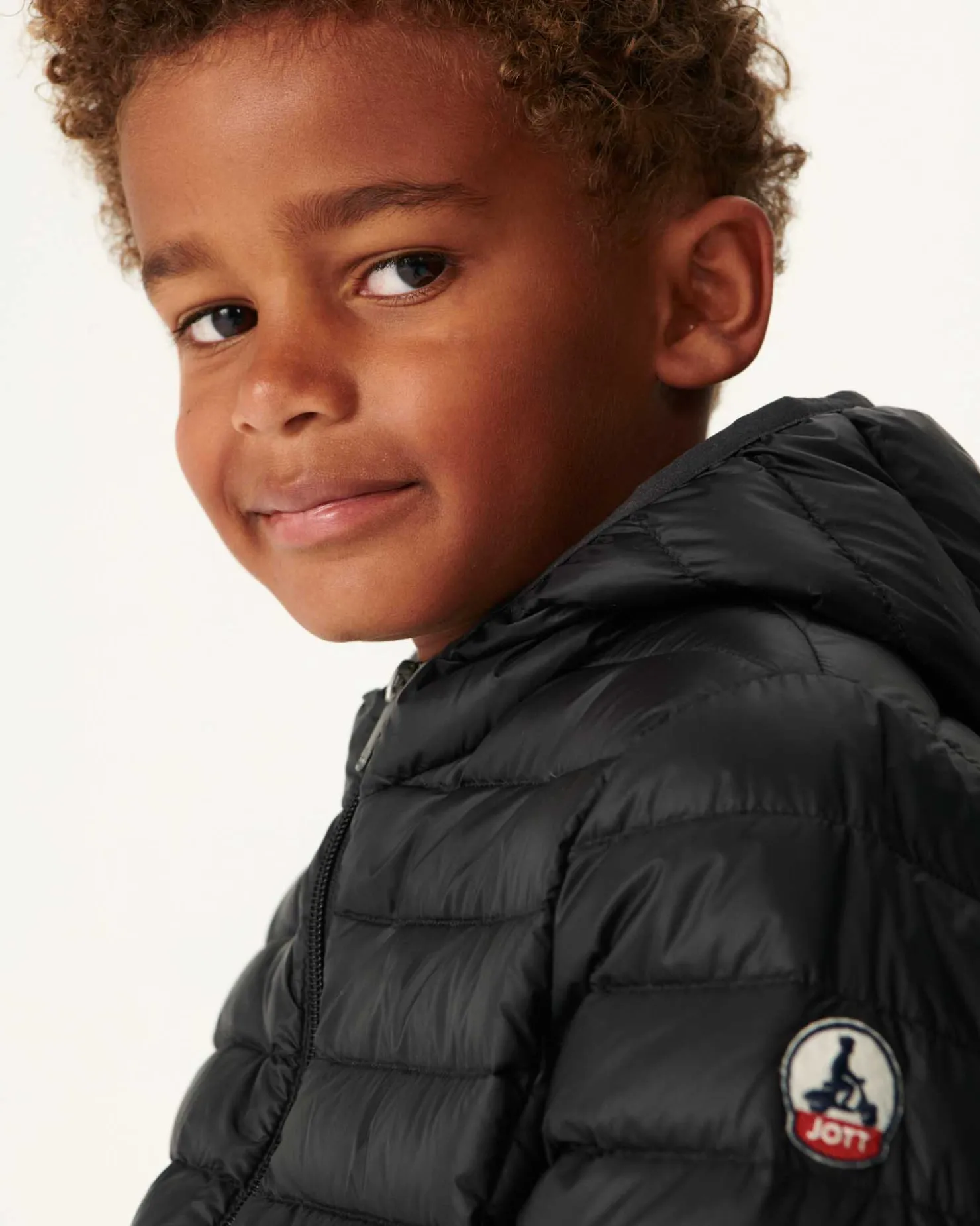 JOTT Children'S Lightweight Hooded Down Jacket Black Hugo 999 Noir New