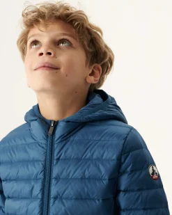 JOTT Children'S Lightweight Hooded Puffer Jacket Hugo Jeans Blue 140 Blue Jeans Discount