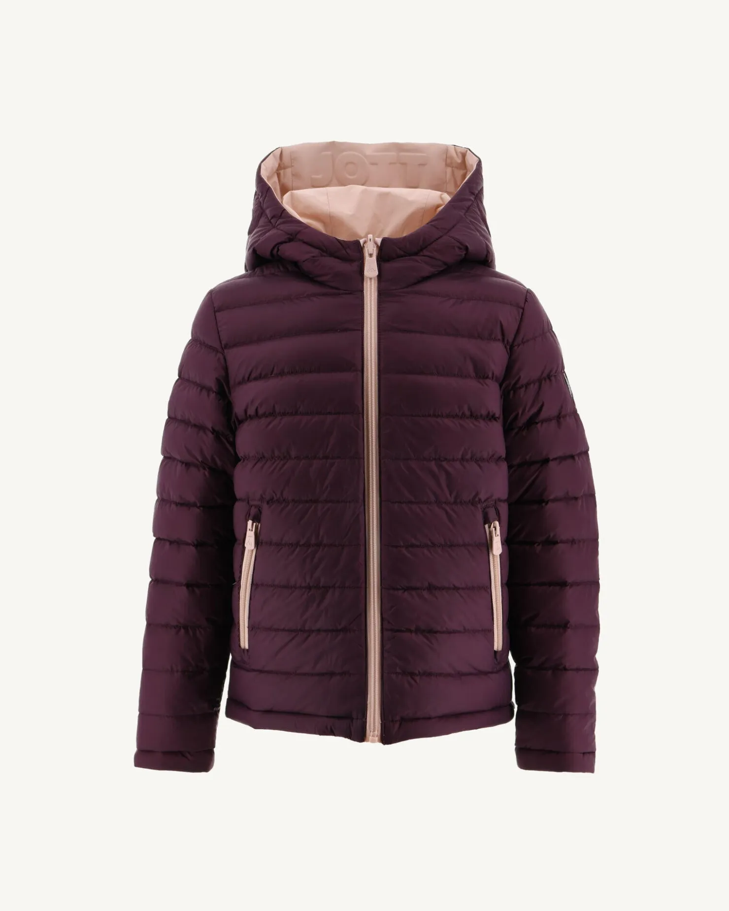 JOTT Children'S Reversible Hooded Down Jacket Pale Pink/Aubergine Zurich 454 Pale Pink/Aubergine Clearance