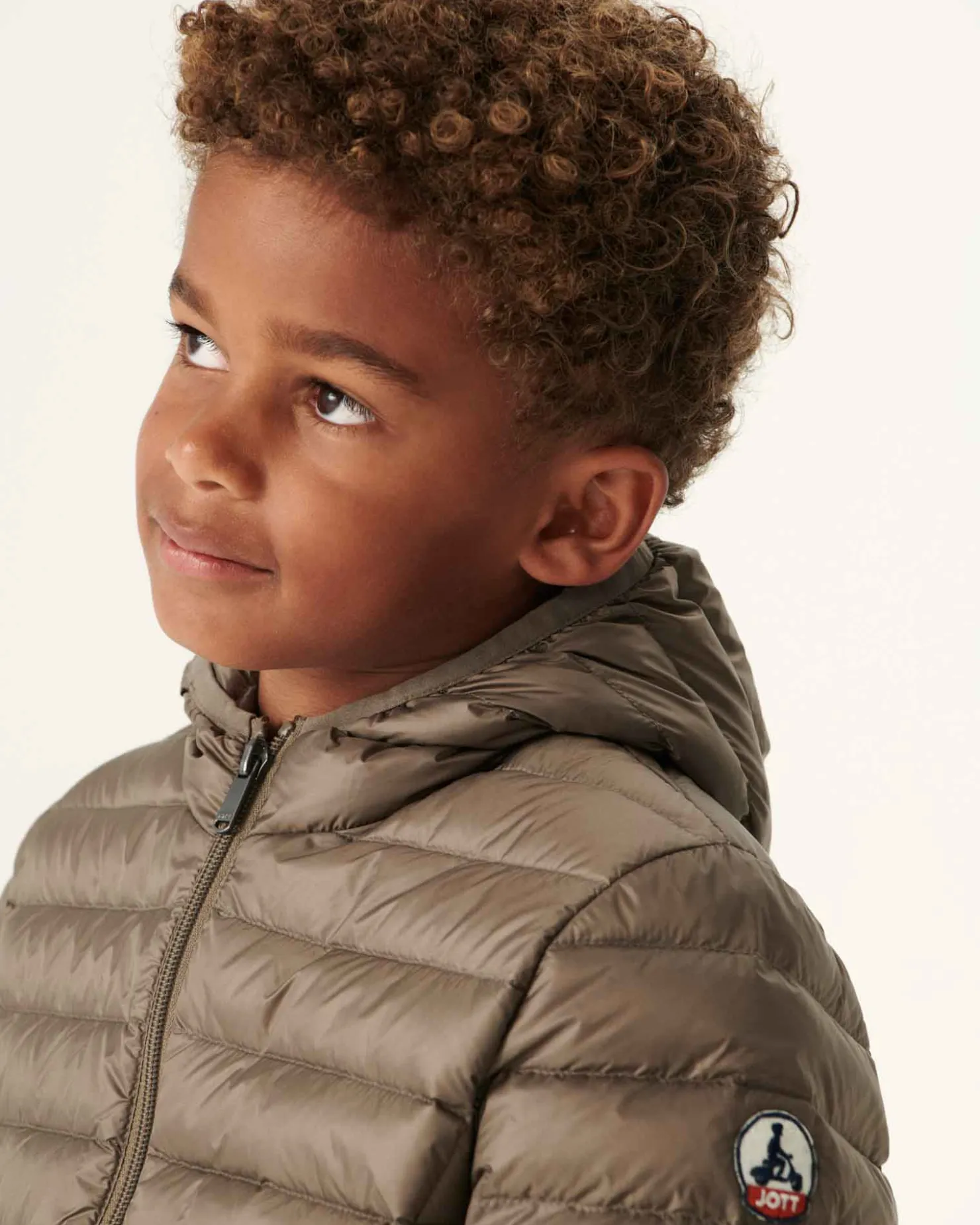 JOTT Child'S Lightweight Hooded Down Jacket Taupe Hugo 808 Mole Clearance