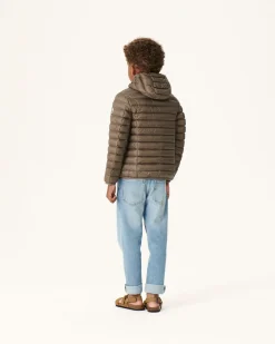 JOTT Child'S Lightweight Hooded Down Jacket Taupe Hugo 808 Mole Clearance