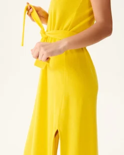 JOTT Citron Ibiza Long Belted Terry Dress 631 Lemon Sale
