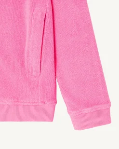 JOTT Cotton Terry Zipped Jacket Intense Pink For Children Volta 457 Wild Pink Flash Sale