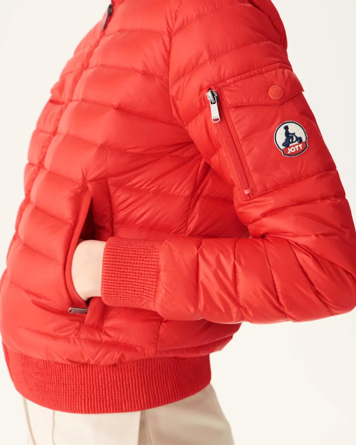JOTT Emmy Bright Red Lightweight Down Jacket 318 Fire Red Clearance