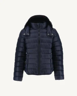JOTT Grand Cold Children'S Hooded Down Jacket Navy Gold 104 Marine Clearance