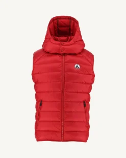 JOTT Grand Cold Sleeveless Down Jacket Red Silver 300 Red Sale