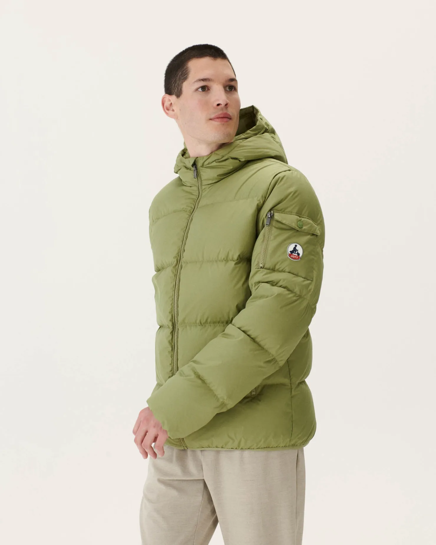 JOTT Great Cold Hooded Down Jacket Light Khaki Toledo 247 Bush Clearance