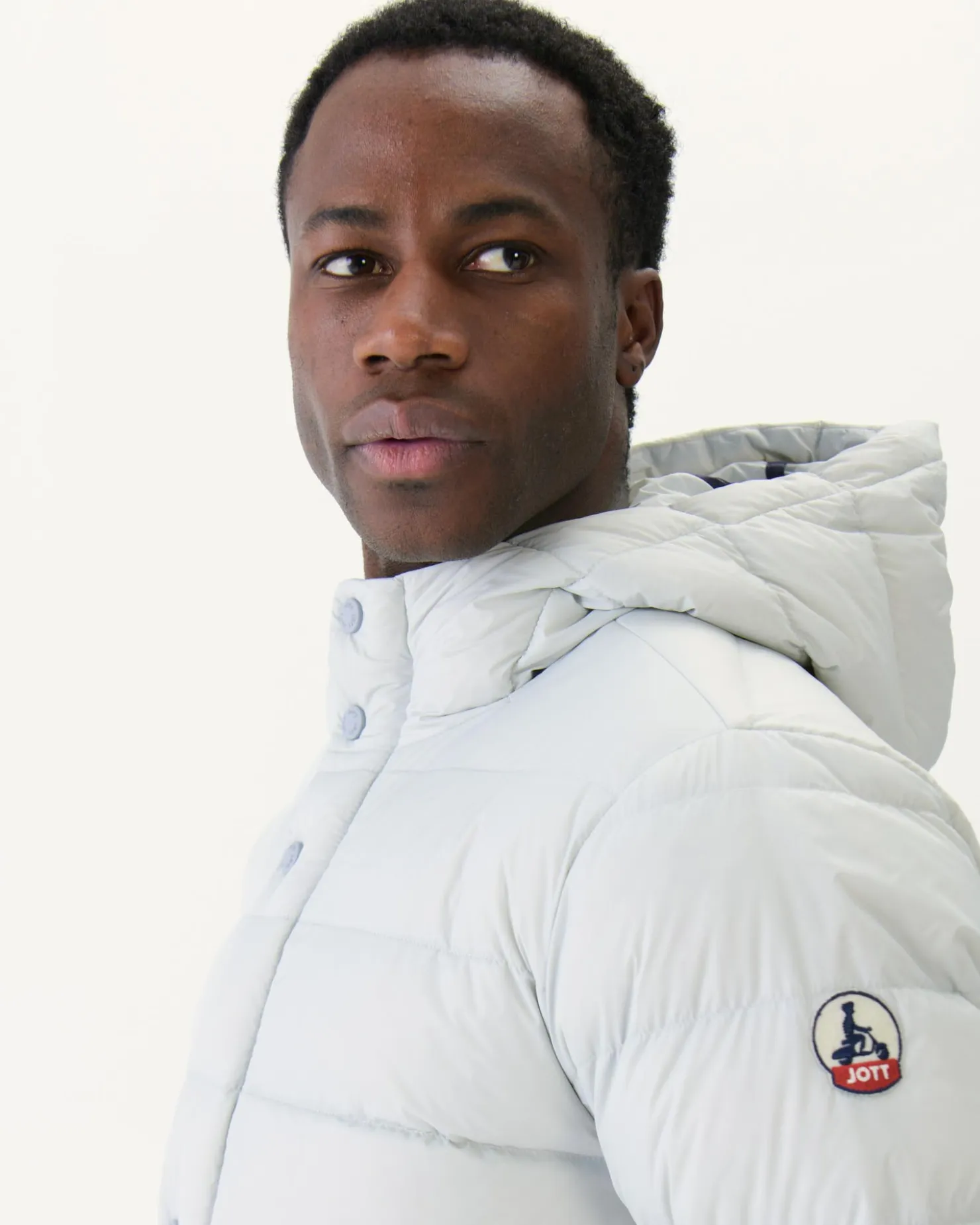 JOTT Hooded Puffer Jacket Light Gray Jorge 532 Soft Gray Outlet