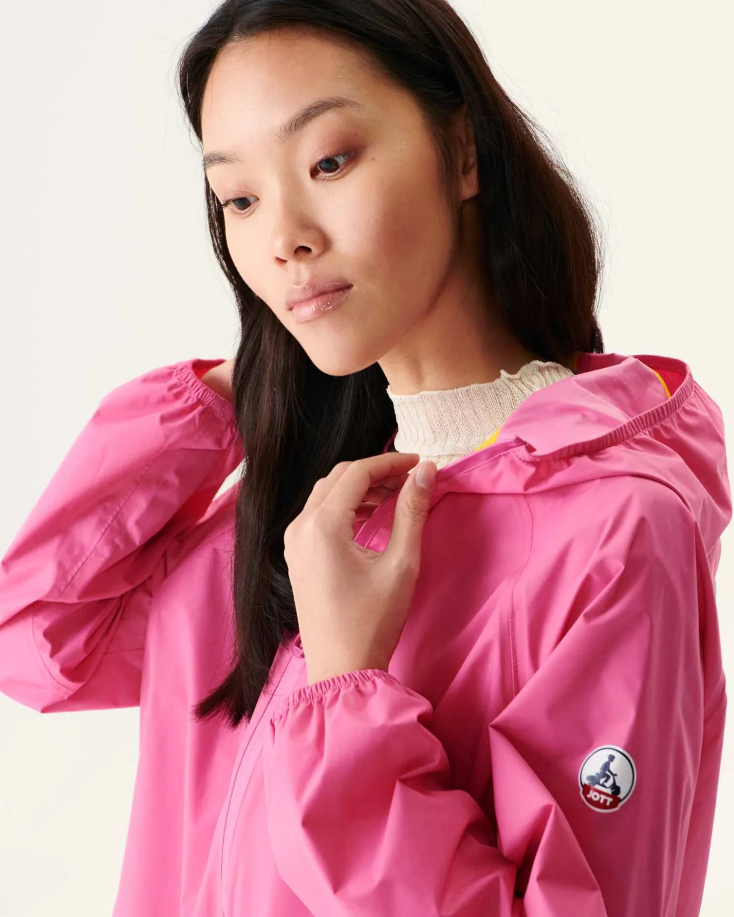 JOTT Intense Pink Singapore Packable Waterproof Jacket 457 Wild Pink New
