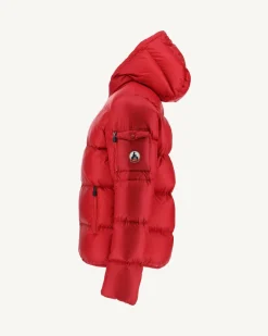 JOTT Java Red Great Cold Hooded Down Jacket 300 Red Fashion