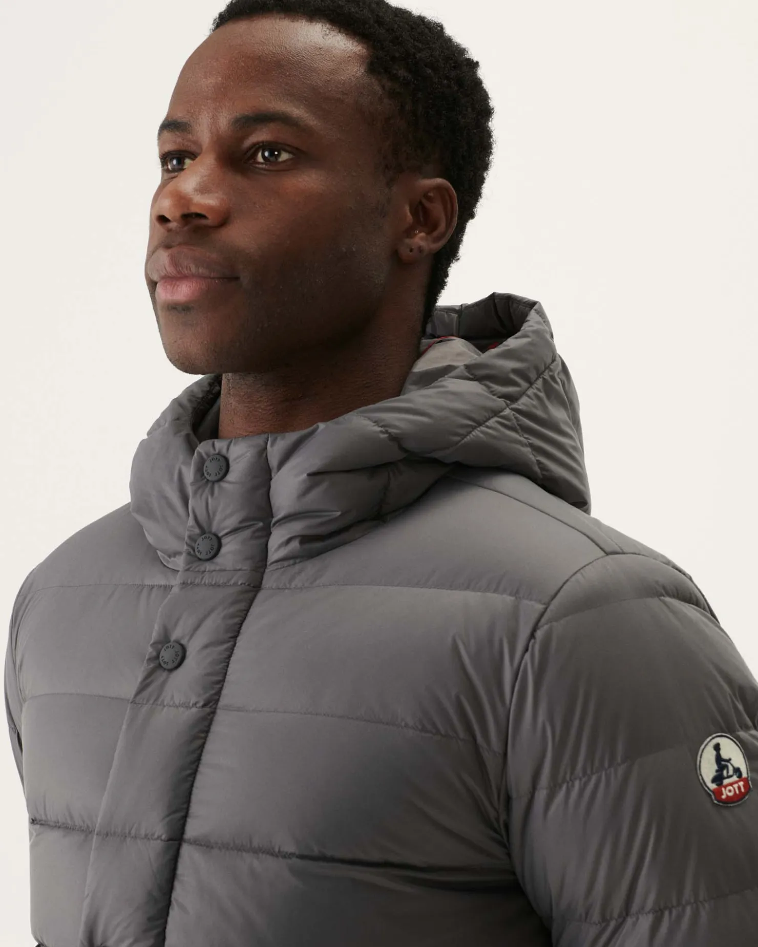 JOTT Jorge Charcoal Hooded Puffer Jacket 504 Anthracite Outlet