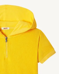 JOTT Kid'S Citron Hooded Cotton Terry Dress Mini 631 Lemon Outlet