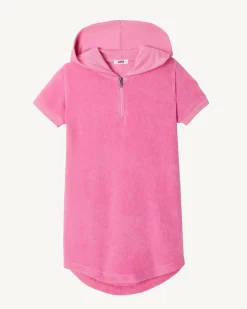 JOTT Kids Hot Pink Hooded Cotton Terry Dress Mini 457 Wild Pink Clearance
