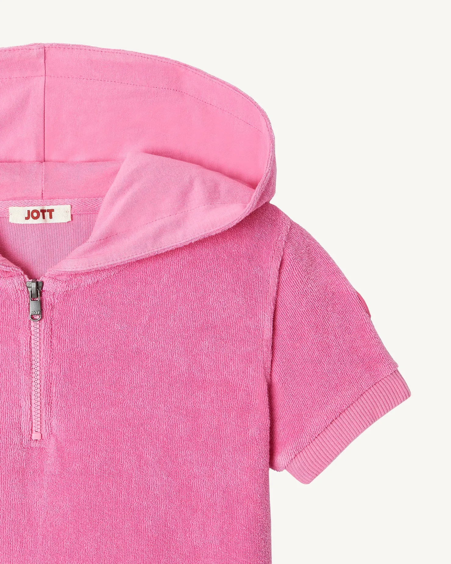JOTT Kids Hot Pink Hooded Cotton Terry Dress Mini 457 Wild Pink Clearance