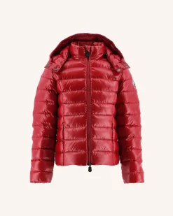 JOTT Lacquered Hooded Down Jacket For Children Grand Froid Opal Red 300 Red Flash Sale