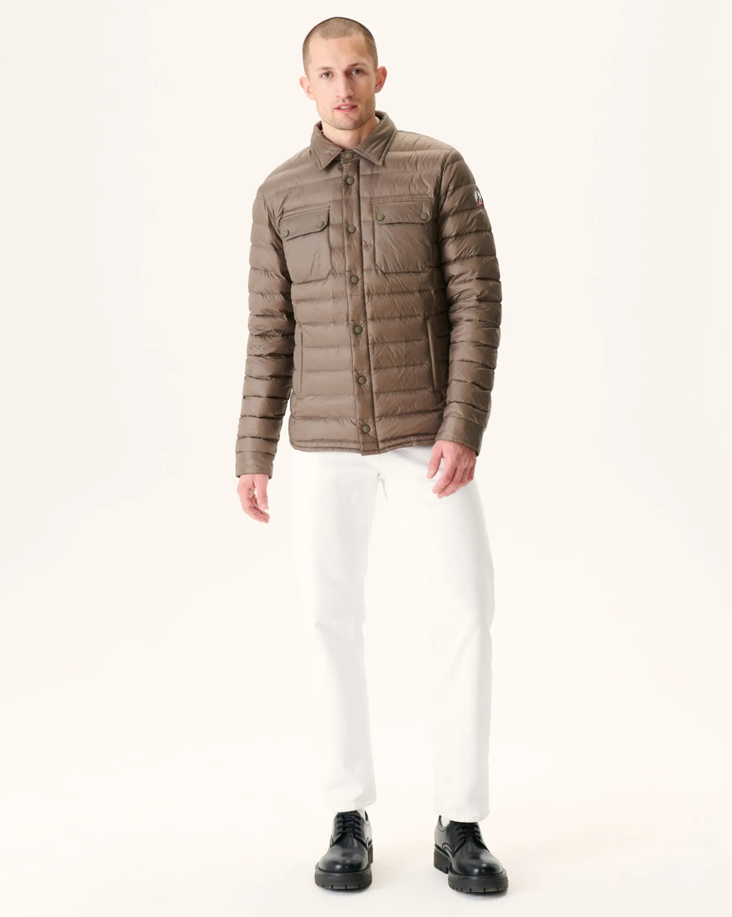 JOTT Light Down Jacket With Shirt Collar Taupe Cris 808 Mole Sale
