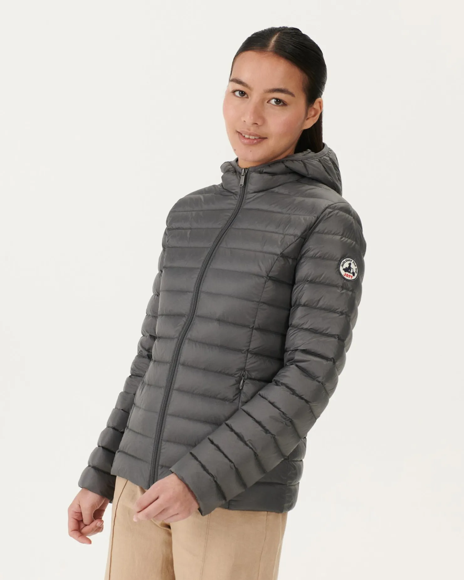 JOTT Light Hooded Down Jacket Anthracite Cloe 504 Anthracite Clearance