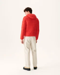 JOTT Light Hooded Down Jacket Bright Red Nico 318 Fire Red Clearance