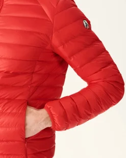 JOTT Light Hooded Down Jacket Bright Red Nico 318 Fire Red Clearance