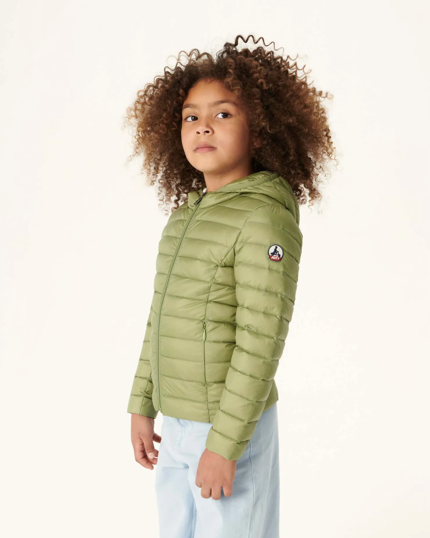 JOTT Light Khaki Children'S Lightweight Hooded Down Jacket Carla 247 Bush Clearance