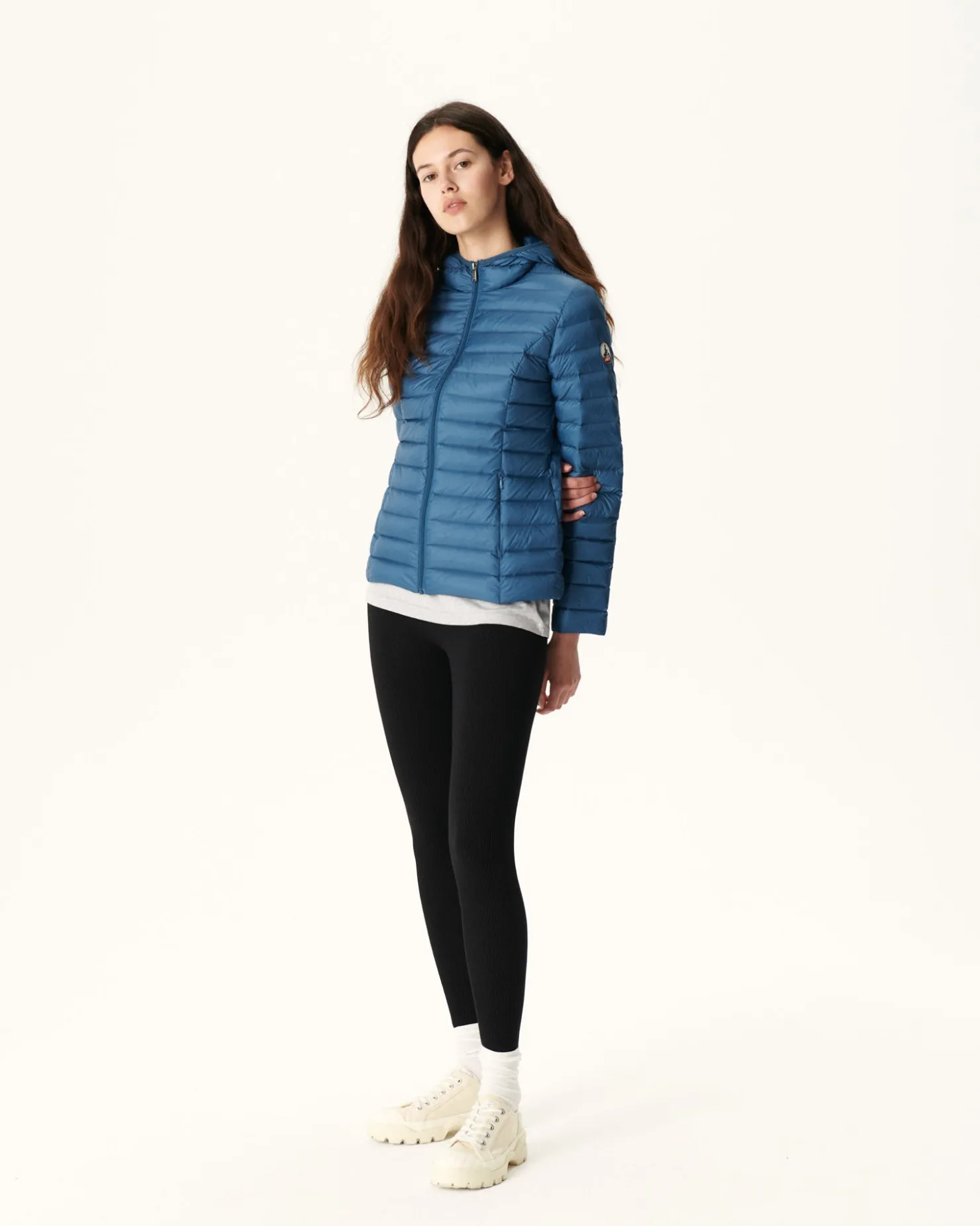 JOTT Lightweight Hooded Down Jacket Denim Blue Cloe 140 Blue Jeans Sale