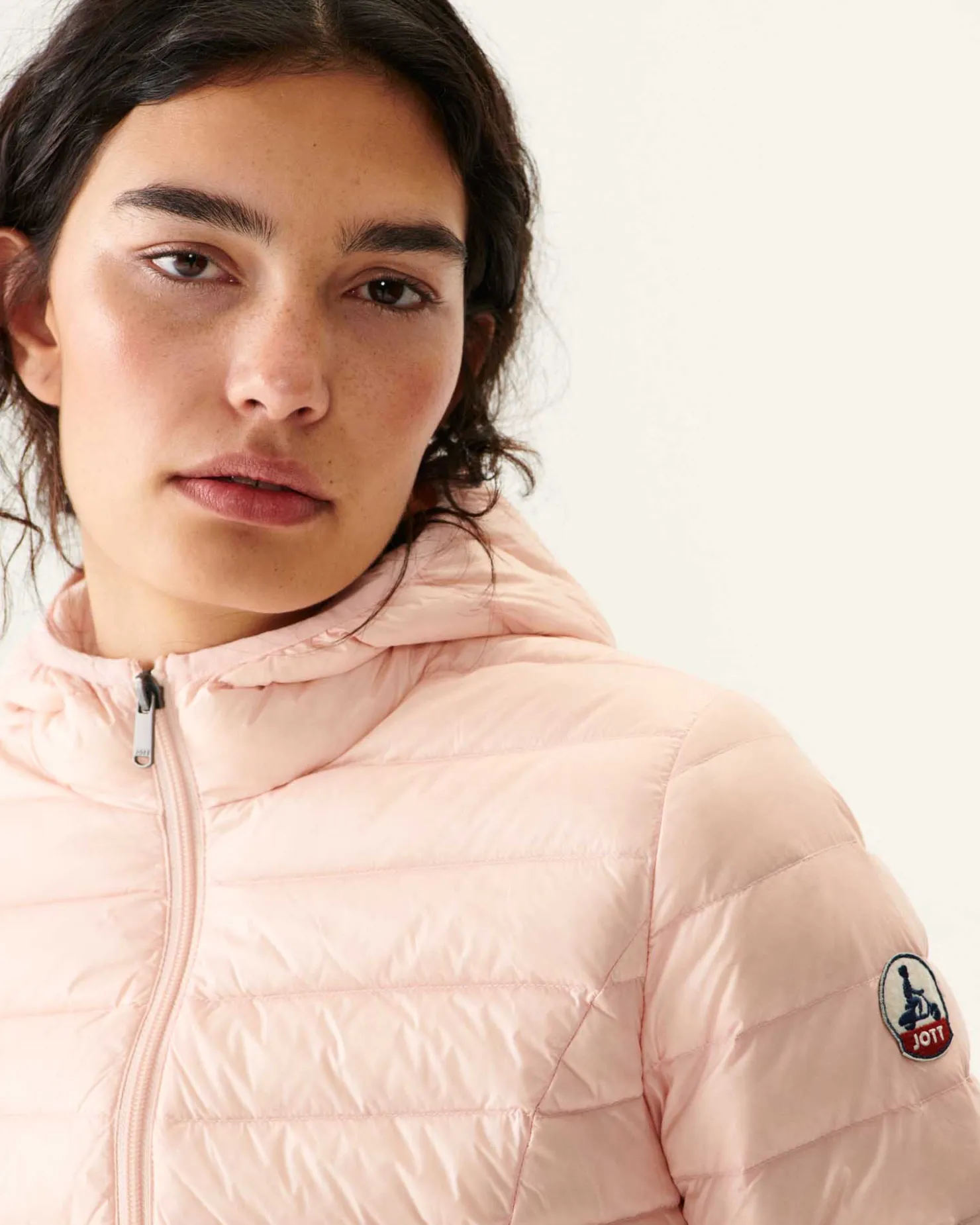 JOTT Lightweight Hooded Down Jacket Light Pink Cloe 463 Soft Pink Best Sale