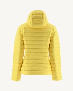 JOTT Lightweight Hooded Down Jacket Light Yellow Cloe 627 Soft Yellow Flash Sale