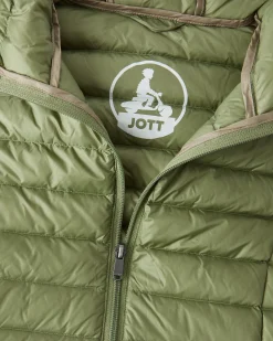 JOTT Lightweight Hooded Down Jacket Light Khaki Cloe 247 Bush Discount