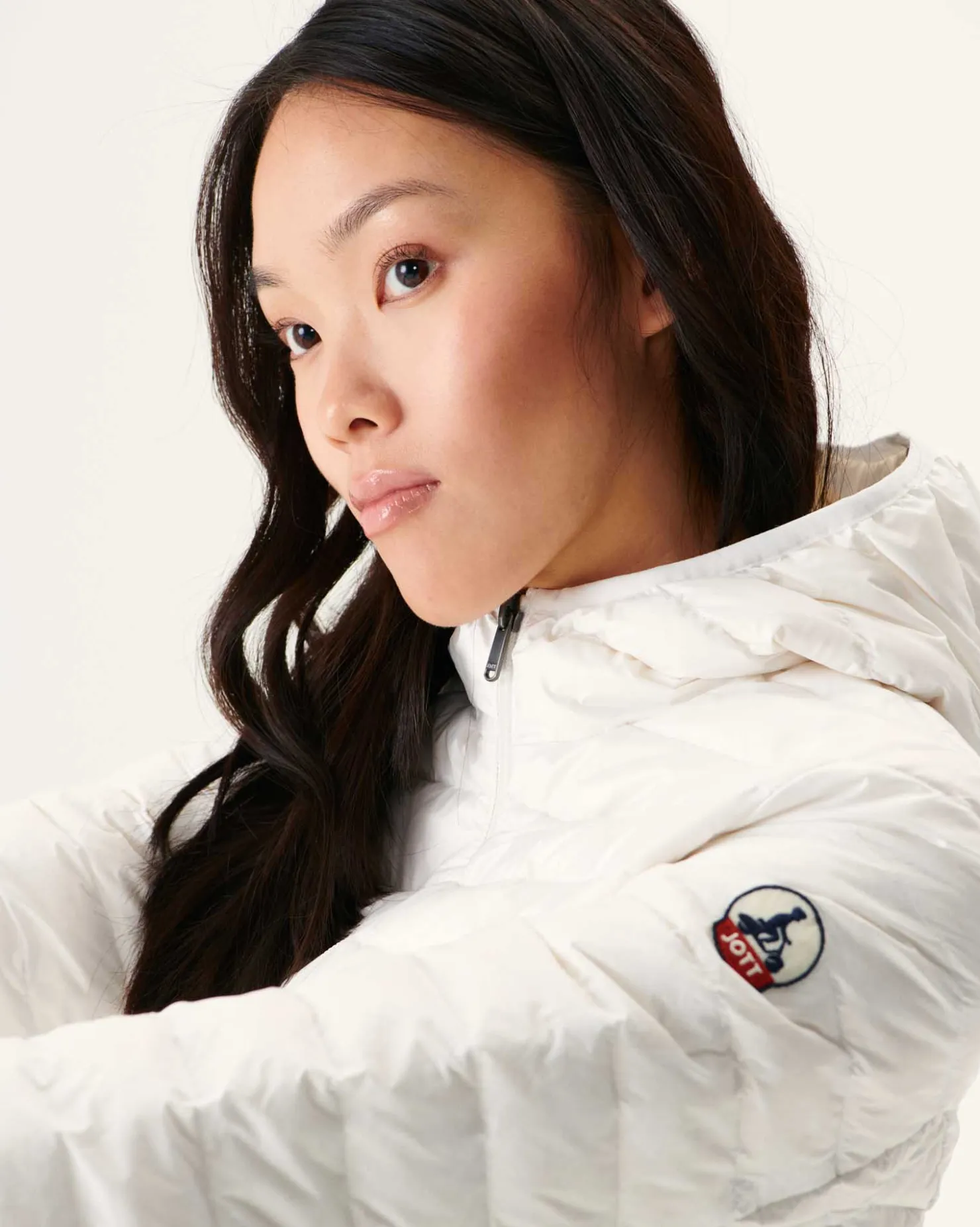 JOTT Lightweight Hooded Puffer Jacket White Cloe 901 White Sale