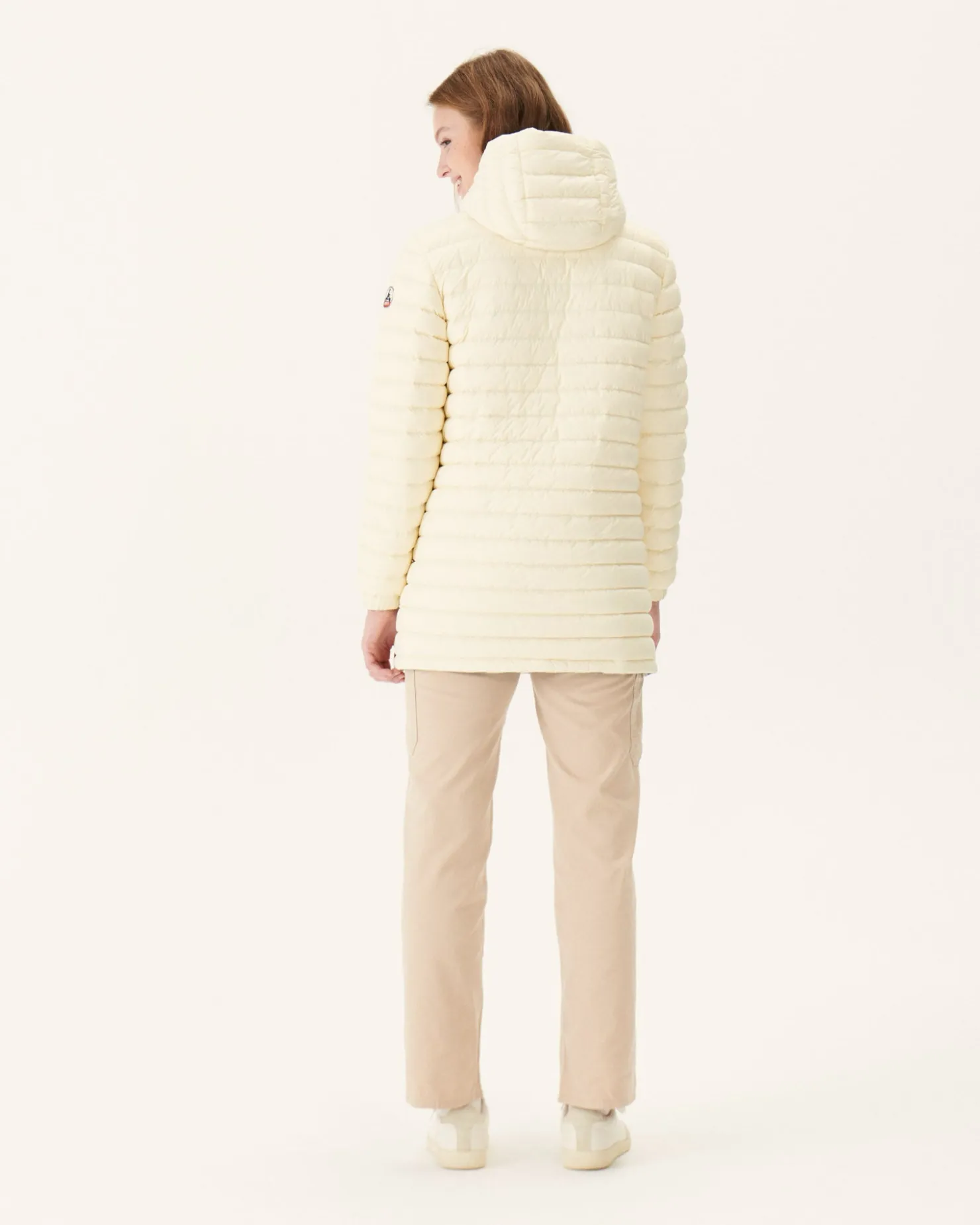 JOTT Long Reversible Down Jacket With Ecru Monogram Print/Ecru Roma 8952 Monogram Off / Off-White Online