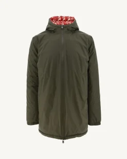 JOTT Long Reversible Hooded Down Jacket Army/Monogram Bright Red Amsterdam 2553 Army / Monogram Fire Red Store