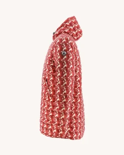 JOTT Long Reversible Hooded Down Jacket Army/Monogram Bright Red Amsterdam 2553 Army / Monogram Fire Red Store