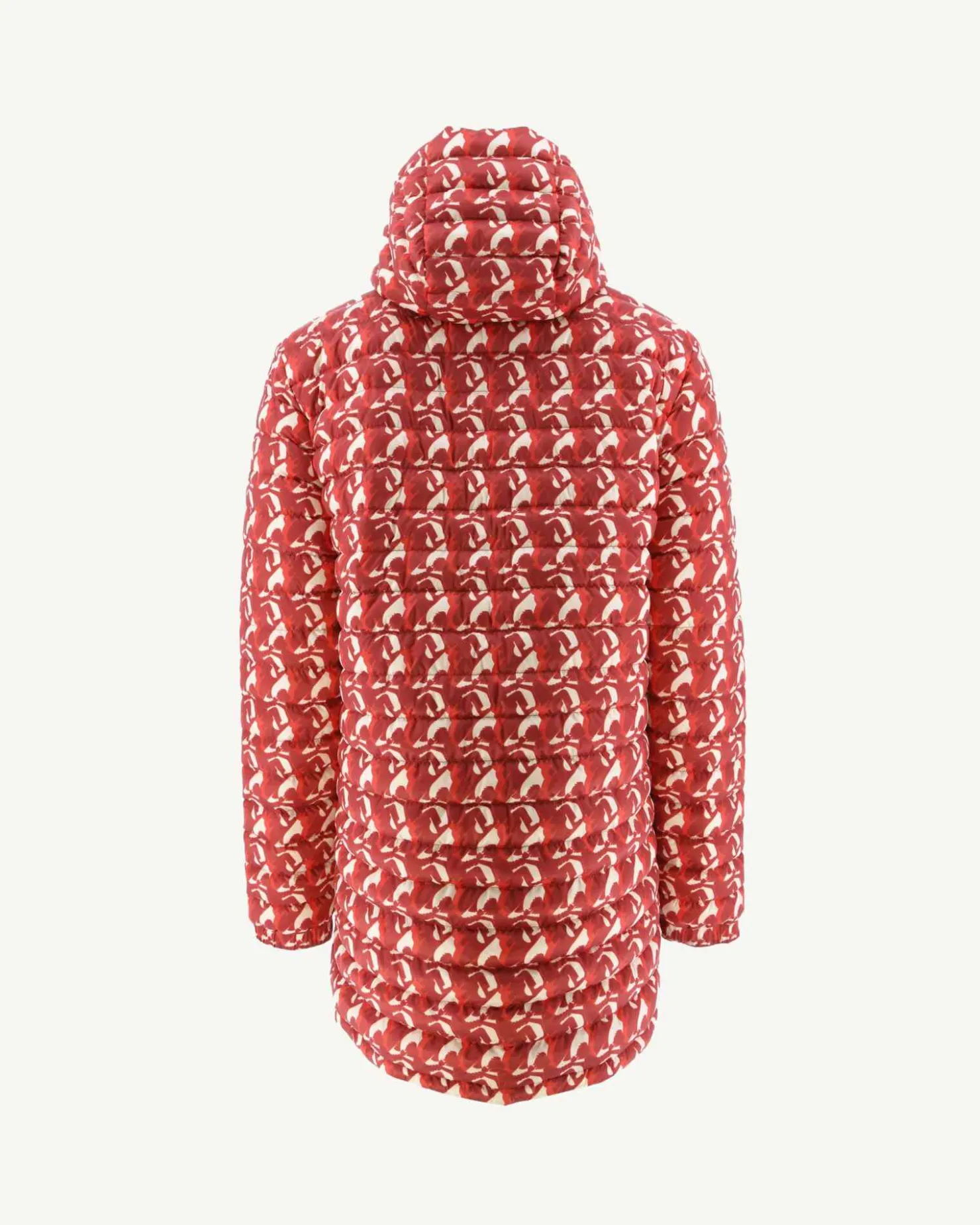 JOTT Long Reversible Hooded Down Jacket Army/Monogram Bright Red Amsterdam 2553 Army / Monogram Fire Red Store