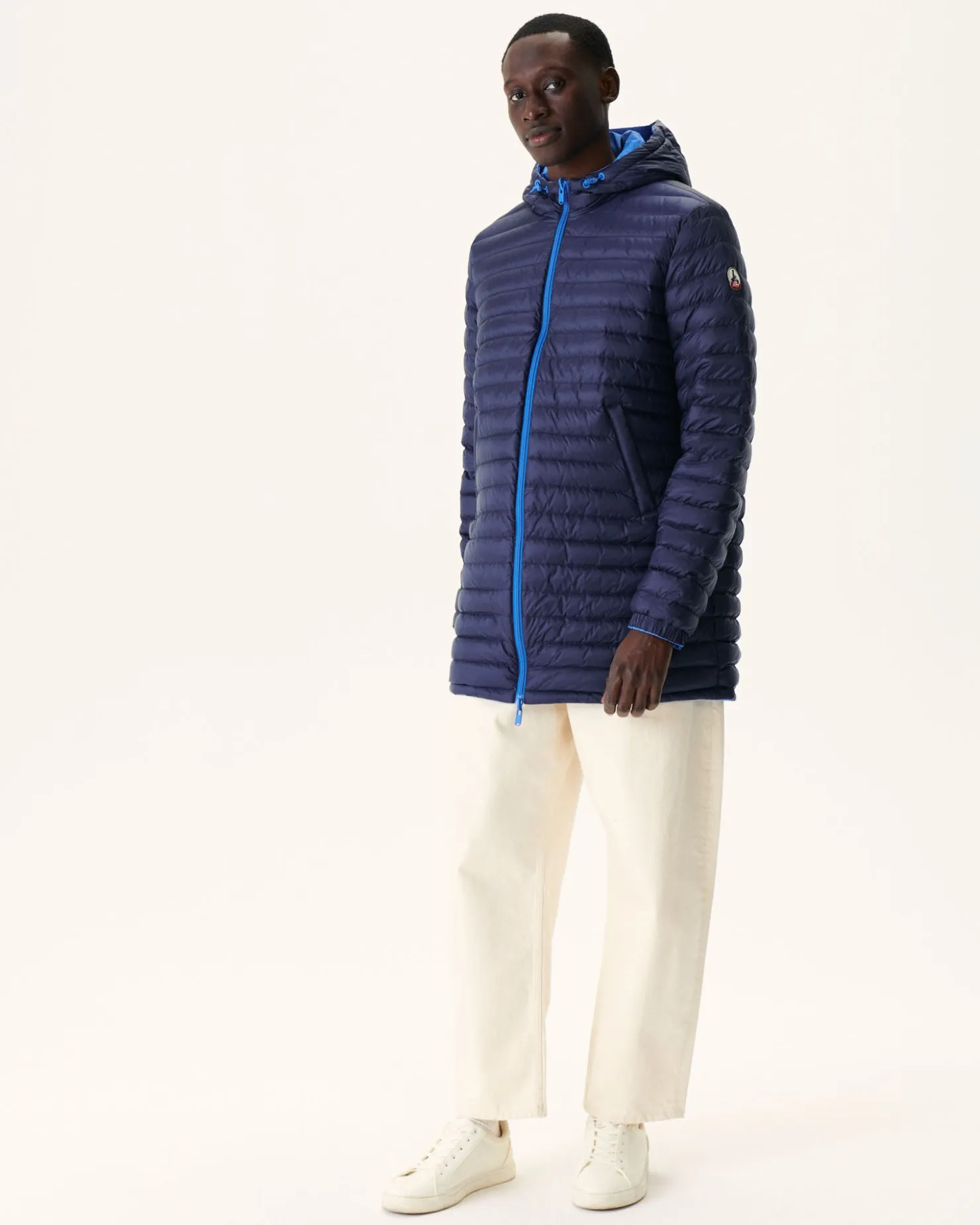 JOTT Long Reversible Hooded Down Jacket Azur/Marine Amsterdam 1830 Azure / Navy Flash Sale