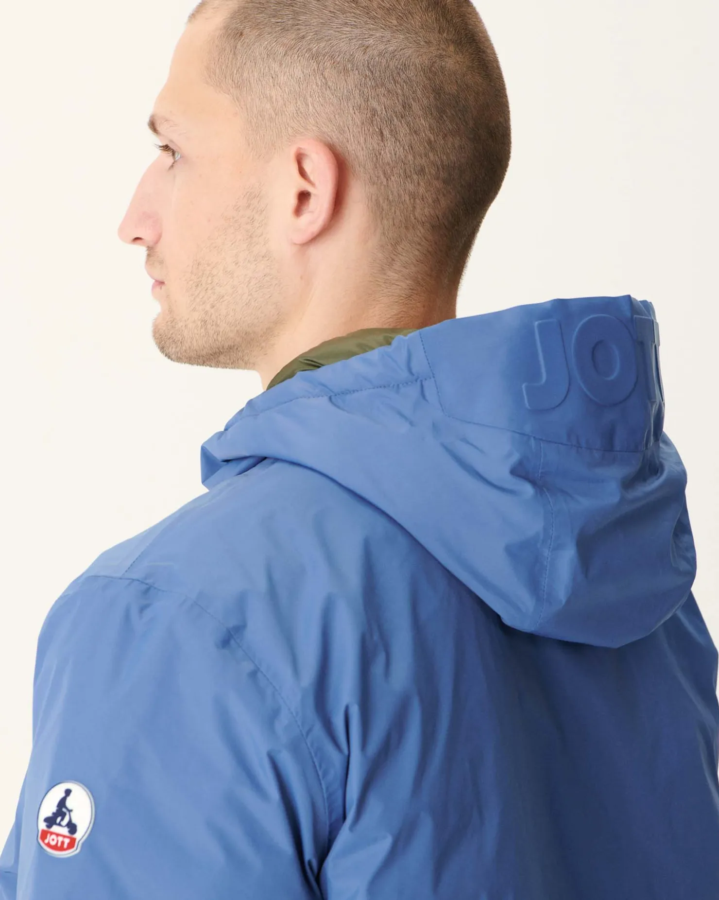 JOTT Long Reversible Hooded Puffer Jacket Denim Blue/Army Amsterdam 1400 Blue Jeans / Army New