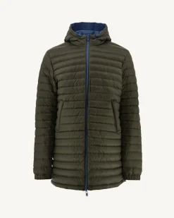 JOTT Long Reversible Hooded Puffer Jacket Denim Blue/Army Amsterdam 1400 Blue Jeans / Army New