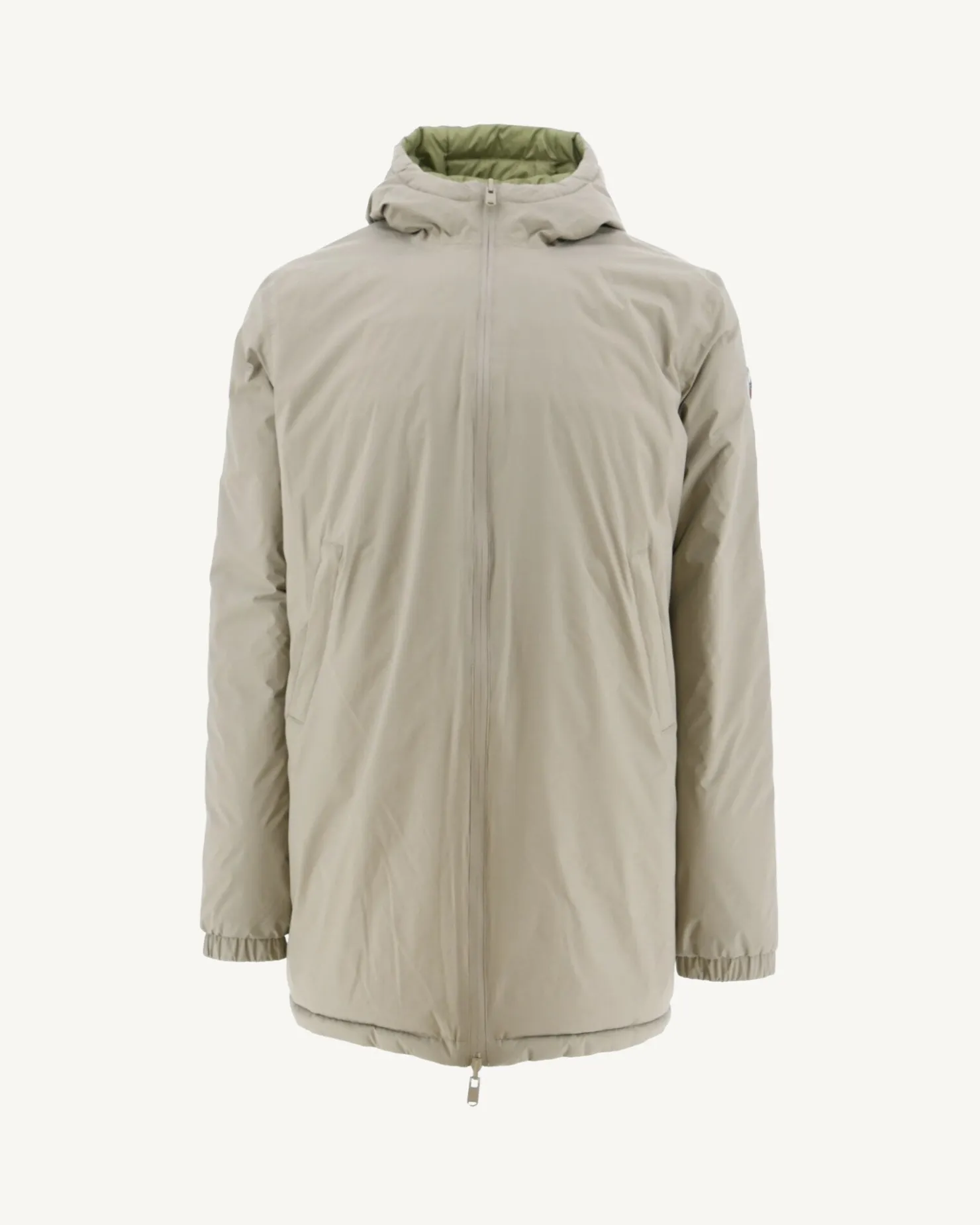JOTT Long Reversible Hooded Puffer Jacket Beige/Light Khaki Amsterdam 8040 Beige / Bush Hot