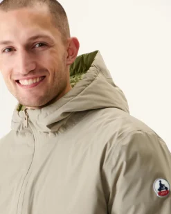 JOTT Long Reversible Hooded Puffer Jacket Beige/Light Khaki Amsterdam 8040 Beige / Bush Hot
