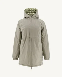 JOTT Long Reversible Puffer Jacket Beige/Light Khaki Roma Print 8042 Beige / Monogram Bush Discount